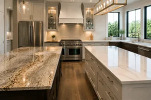 Granite vs quartz cost comparison for modern kitchen countertops
