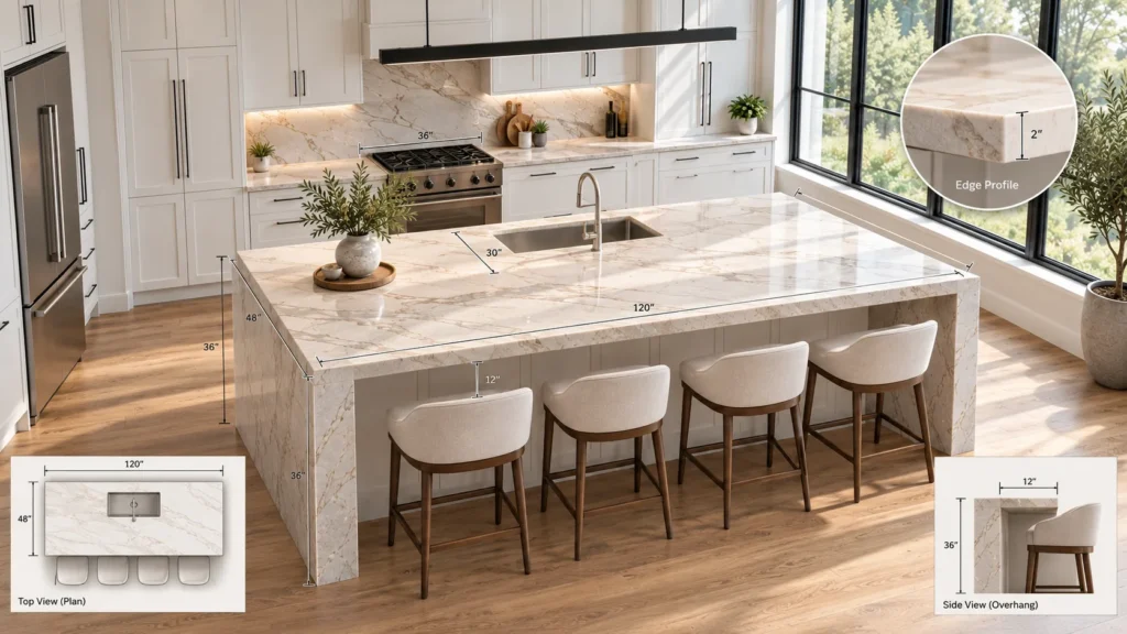 Custom kitchen countertops with unique designs