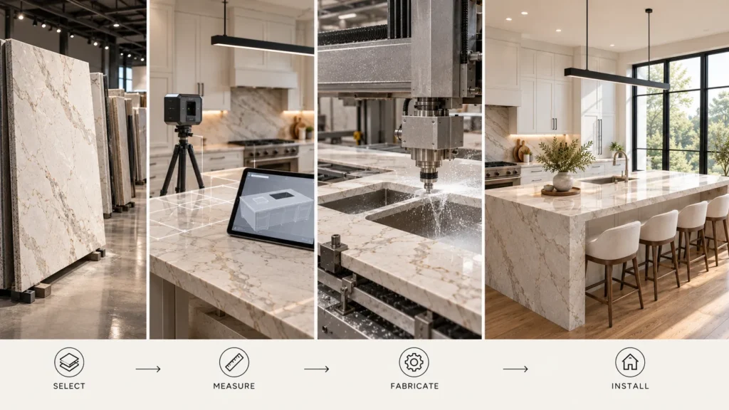 Modern custom kitchen countertops