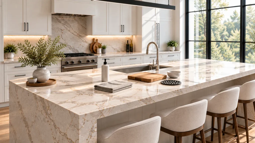Custom stone kitchen countertops