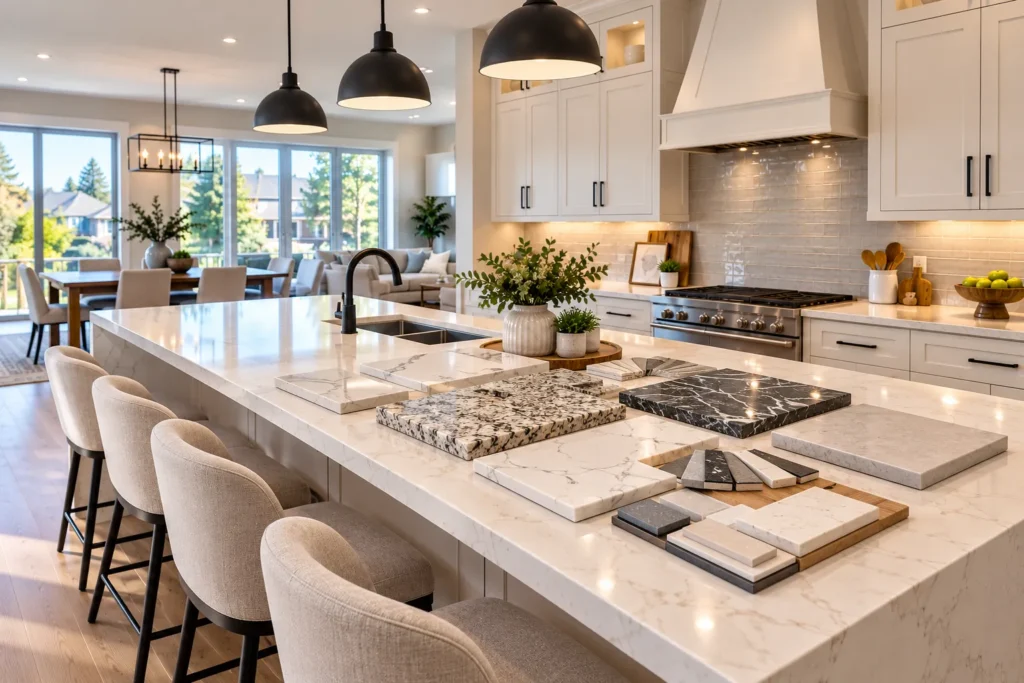 Professional countertop installation in a Cambridge kitchen