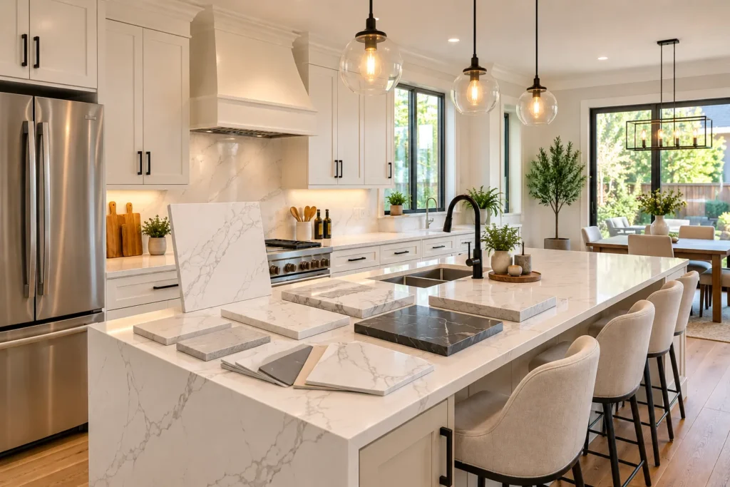 Modern quartz countertops in Waterloo kitchen
