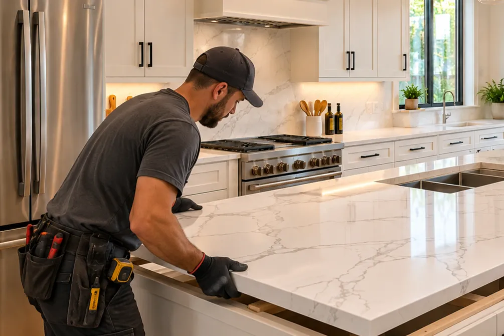 Custom quartz countertops Waterloo home