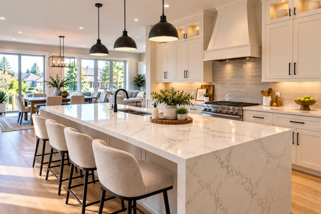 Custom kitchen countertop installed by a countertop company in Cambridge